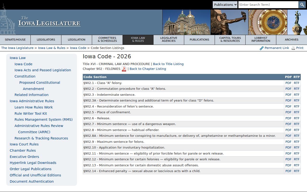 Huxley criminal court records and Iowa felony sentencing law